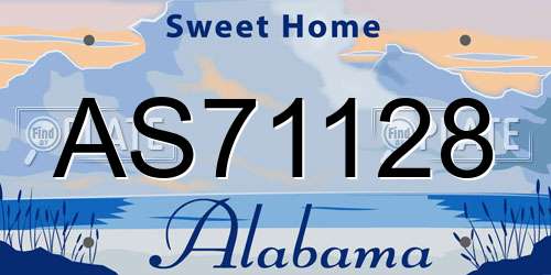 AS71128 Alabama License Plate
