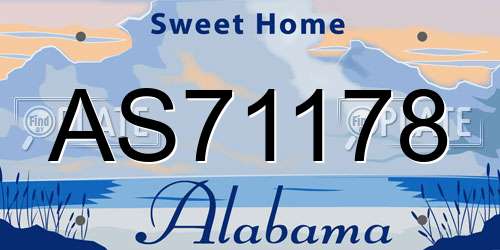 AS71178 Alabama License Plate
