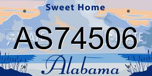 AS74506 Alabama License Plate
