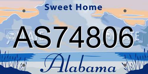 AS74806 Alabama License Plate