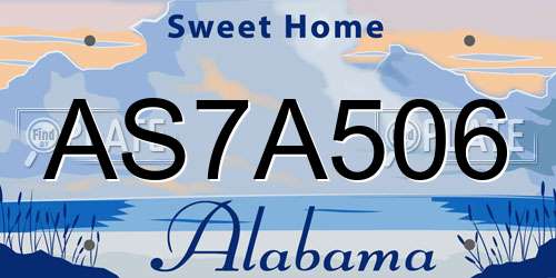 AS7A506 Alabama License Plate
