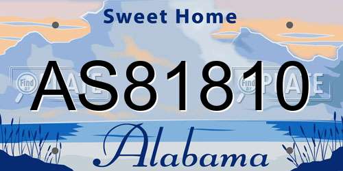 AS81810 Alabama License Plate