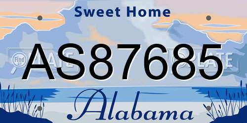 AS87685 Alabama License Plate