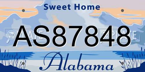 AS87848 Alabama License Plate