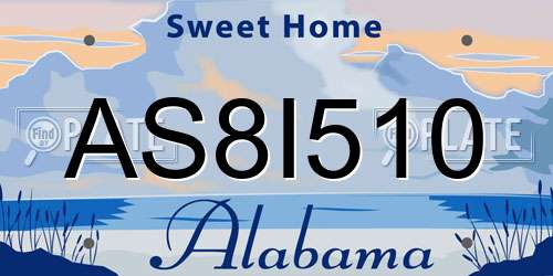 AS8I510 Alabama License Plate