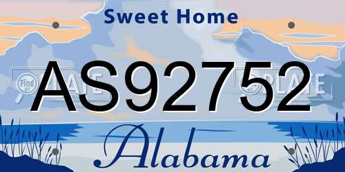 AS92752 Alabama License Plate
