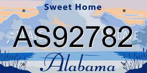 AS92782 Alabama License Plate