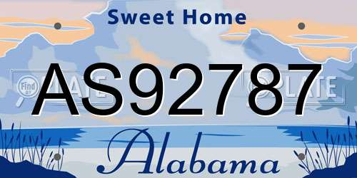 AS92787 Alabama License Plate