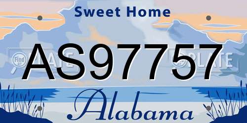 AS97757 Alabama License Plate
