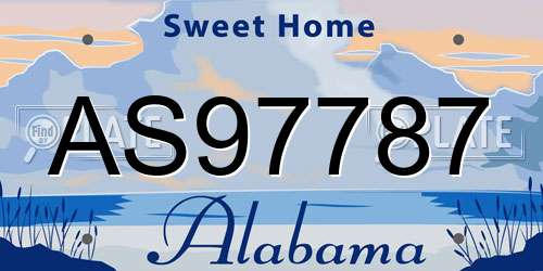 AS97787 Alabama License Plate
