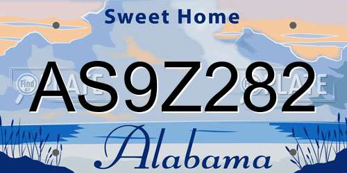 AS9Z282 Alabama License Plate