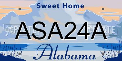 ASA24A Alabama License Plate