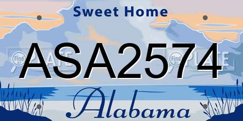 ASA2574 Alabama License Plate