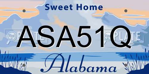 ASA51Q Alabama License Plate