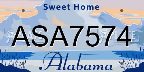 ASA7574 Alabama License Plate