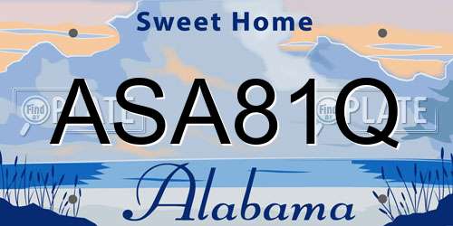 ASA81Q Alabama License Plate