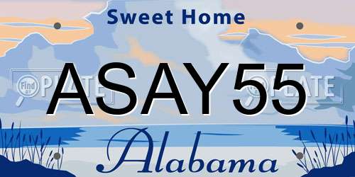 ASAY55 Alabama License Plate