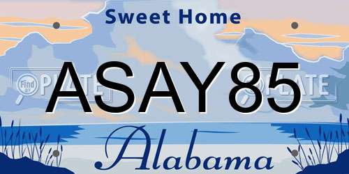 ASAY85 Alabama License Plate