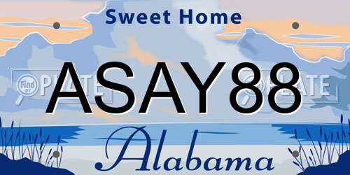 ASAY88 Alabama License Plate