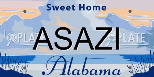 ASAZI Alabama License Plate