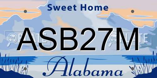 ASB27M Alabama License Plate