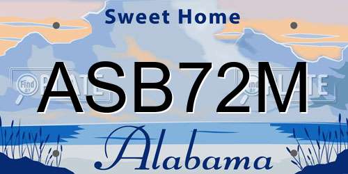 ASB72M Alabama License Plate