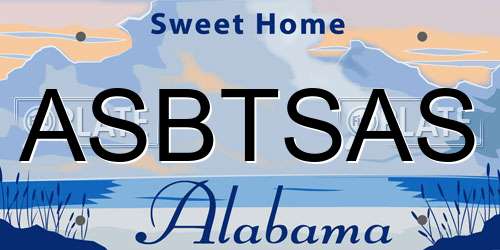 ASBTSAS Alabama License Plate