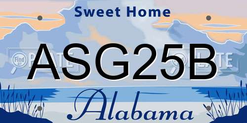 ASG25B Alabama License Plate