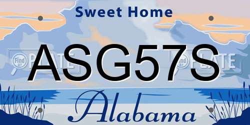ASG57S Alabama License Plate