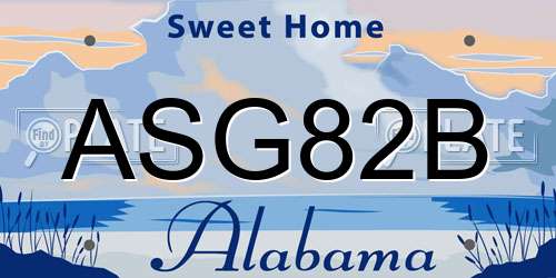 ASG82B Alabama License Plate