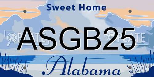 ASGB25 Alabama License Plate