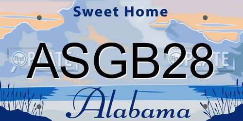 ASGB28 Alabama License Plate