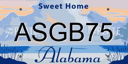 ASGB75 Alabama License Plate