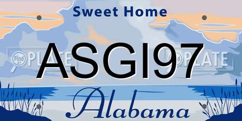 ASGI97 Alabama License Plate