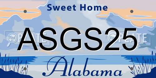 ASGS25 Alabama License Plate