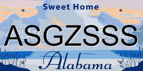 ASGZSSS Alabama License Plate