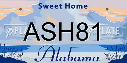 ASH81 Alabama License Plate
