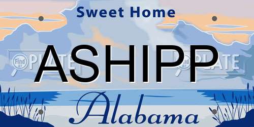 ASHIPP Alabama License Plate