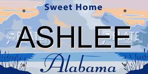 ASHLEE Alabama License Plate