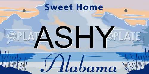 ASHY Alabama License Plate