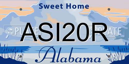 ASI20R Alabama License Plate