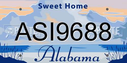 ASI9688 Alabama License Plate