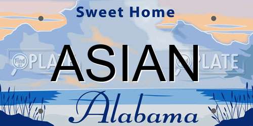 ASIAN Alabama License Plate