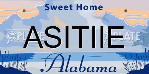 ASITIIE Alabama License Plate
