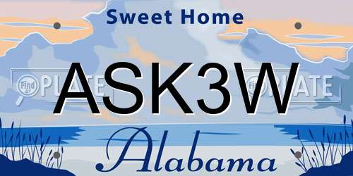 ASK3W Alabama License Plate