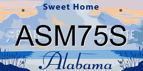 ASM75S Alabama License Plate