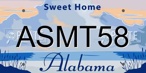ASMT58 Alabama License Plate
