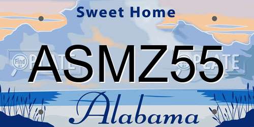 ASMZ55 Alabama License Plate