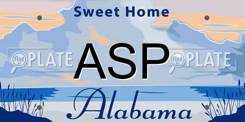 ASP Alabama License Plate