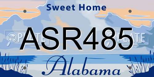 ASR485 Alabama License Plate